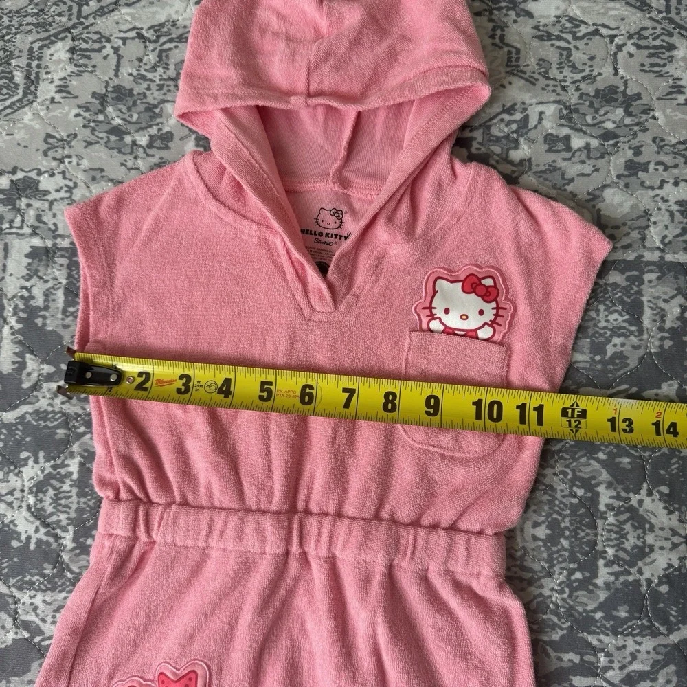 Sanrio Hello Kitty Bath Swim Terrycloth Towel Dress w Hood 2T Pink Seashell